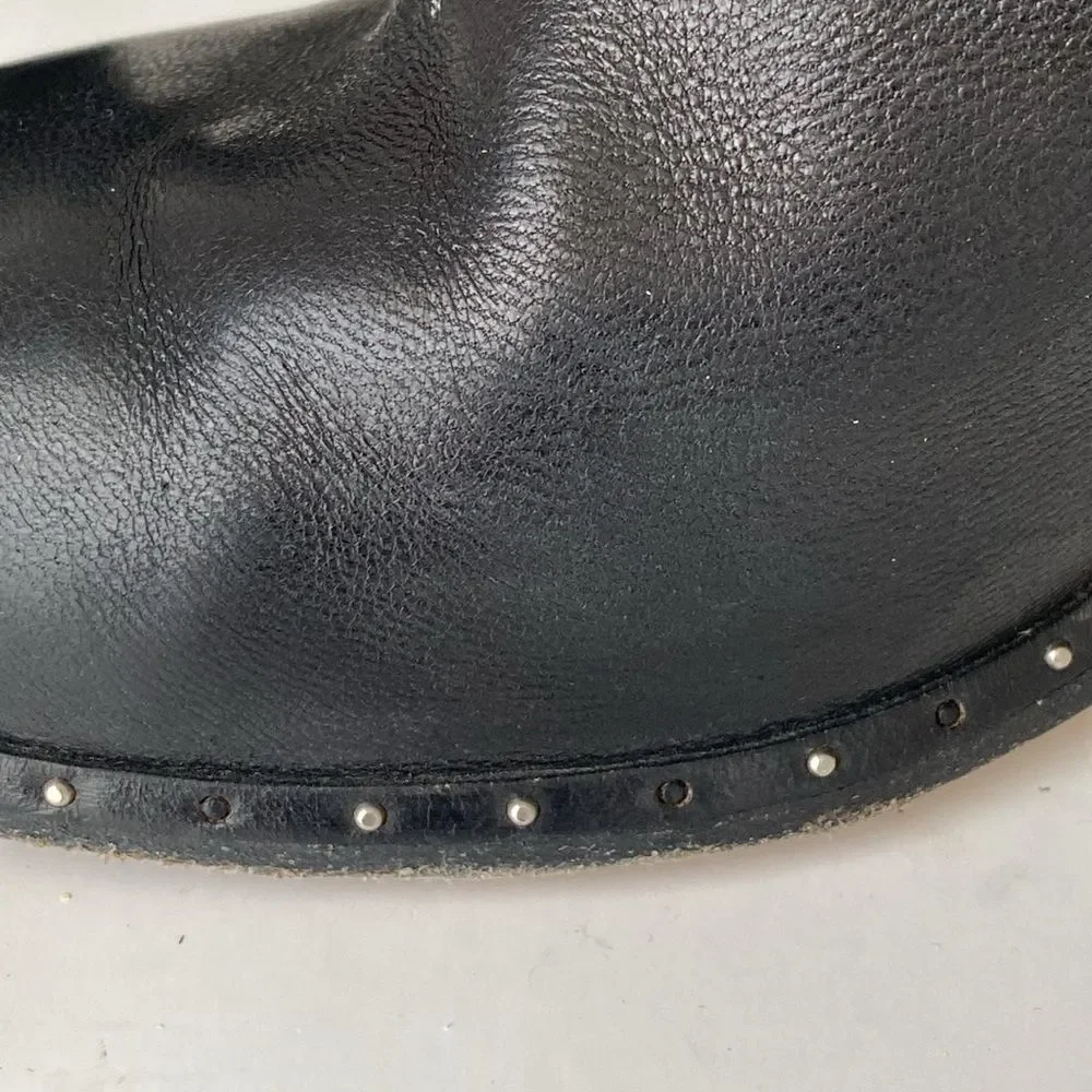Rag & Bone Black Leather Booties Studded Detail US sz 6.5 Model Chic Edge Cool